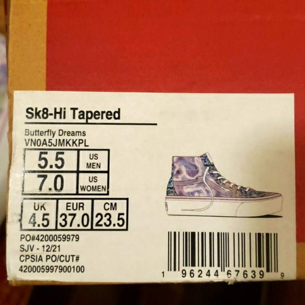 NWT! Vans Sk8-Hi Tapered High Top Shoes / Sneakers BUTTERFLY DREAMS HOLOGRAPHIC - Picture 9 of 12